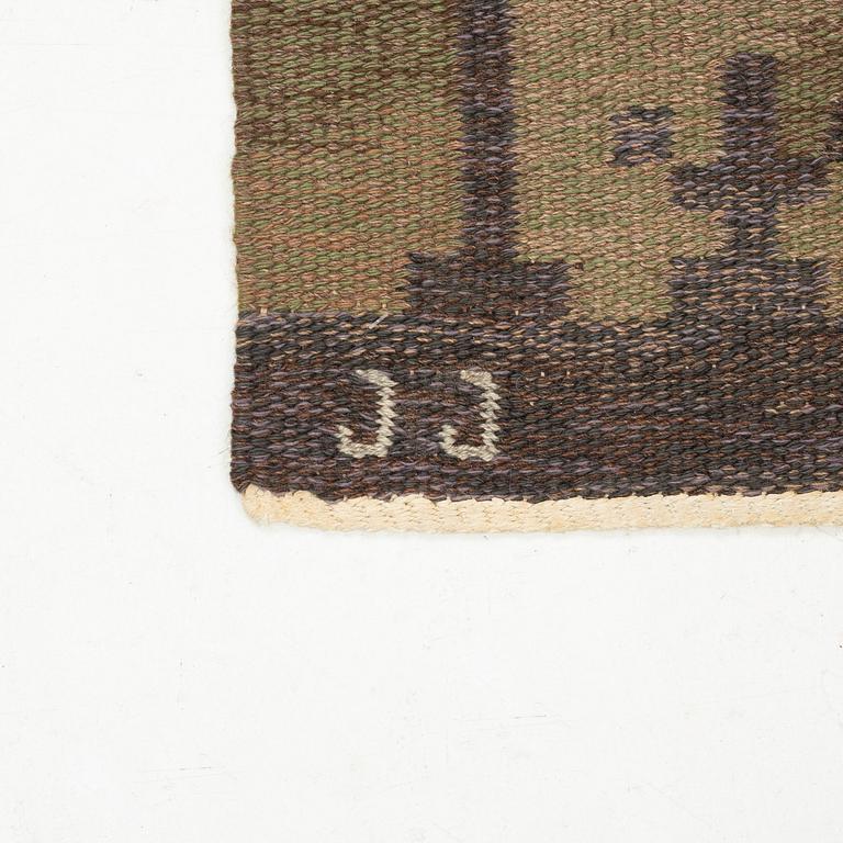 Judith Johansson, a carpet, "Rosenhäck", flat weave, ca 243 x 169 cm, signed JJ.