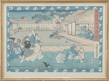 JAPANSKA TRÄSNITT, 3 st, Utagawa Kunisada samt Kuniyoshi.