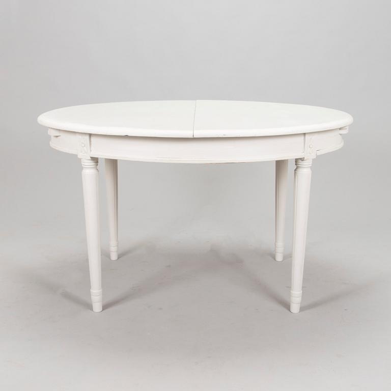 A Gustavian style dining table, mid 20th century.