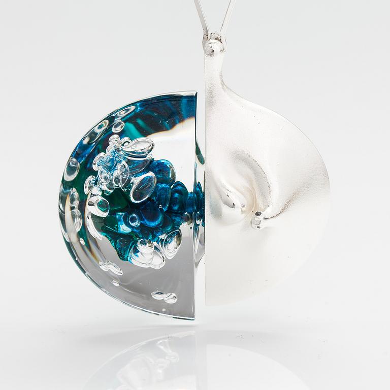 Björn Weckström, Halsband "Kilimandjaro", sterling silver, akryl. Lapponia 1999.