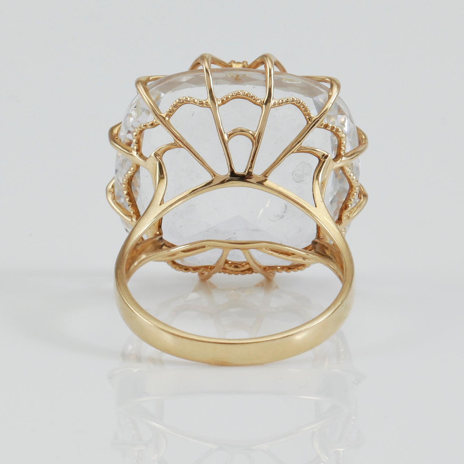 RING, 14K guld och bergkristall.