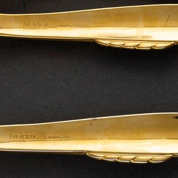 GUNNAR CYRÉN, a part 'Nobel' gilt steel fish cutlery, for Yamazaki (38 pieces).