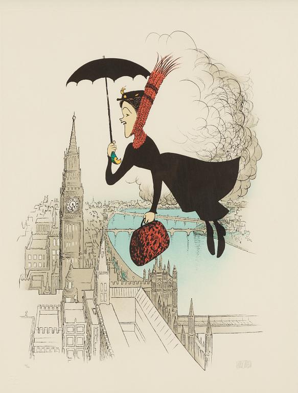 Al Hirschfeld, "Julie Andrews as Mary Poppins".