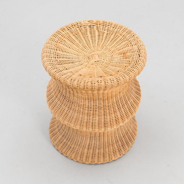 A rattan stool 'Story Stool' hand made by Sokeva-Käsityö, Finland.