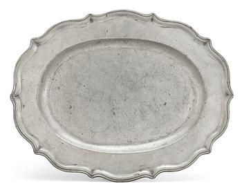 706. A Swedish Rococo pewter dish by J. G. Ryman Stockholm 1775.