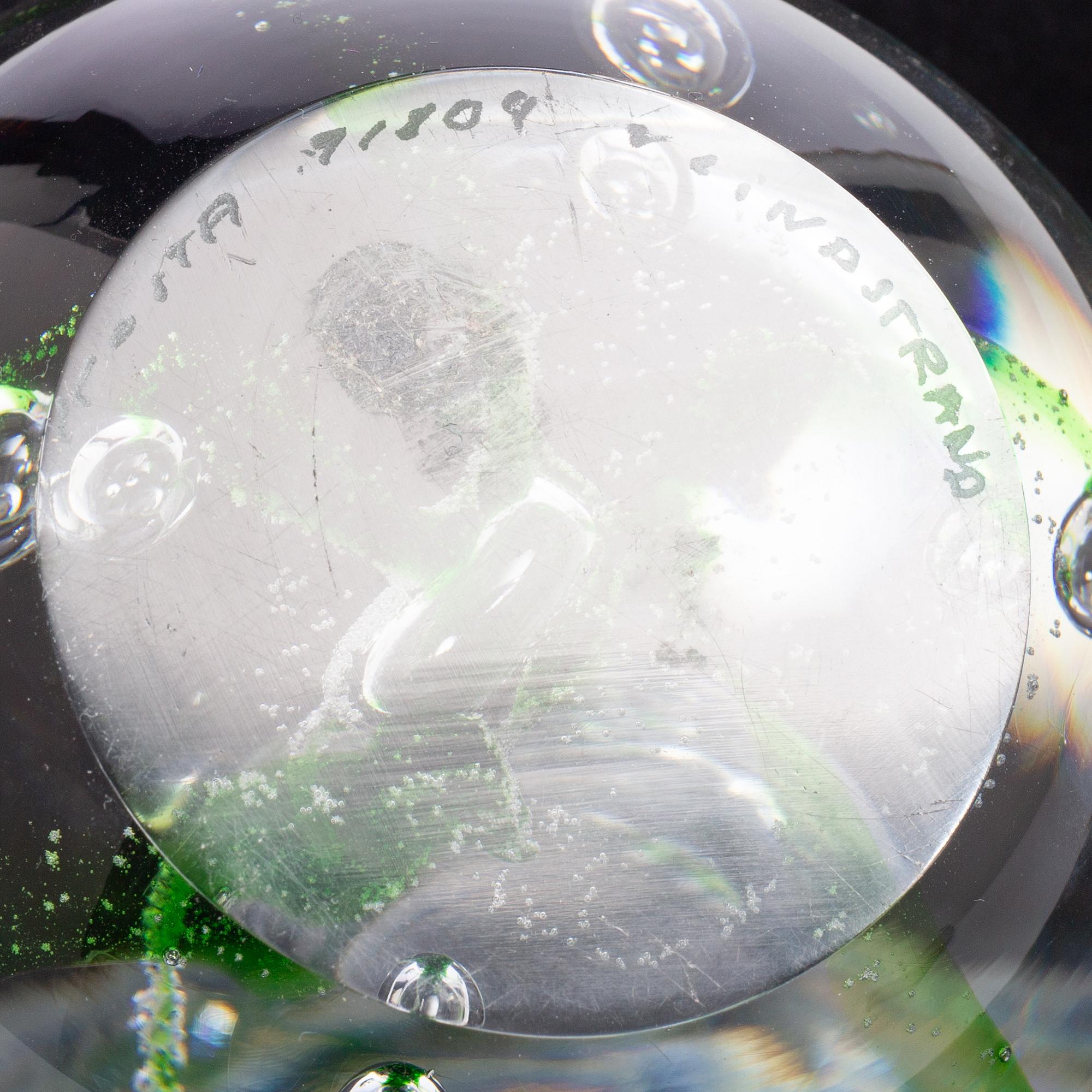 Vicke Lindstrand, Göran Wärff, Caithness of Scotland, five glass paper weights, signed.