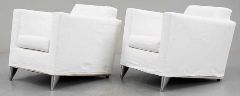 FÅTÖLJER, ett par, "Len Niggelman", Philippe Starck, stämplade Starck.
