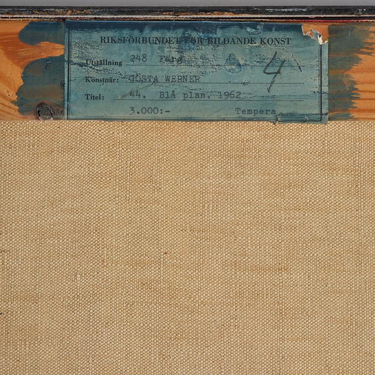 Gösta Werner, "Blå plan".