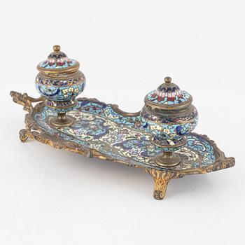 A Rococo-style cloisonné desk stand, early 20th century.