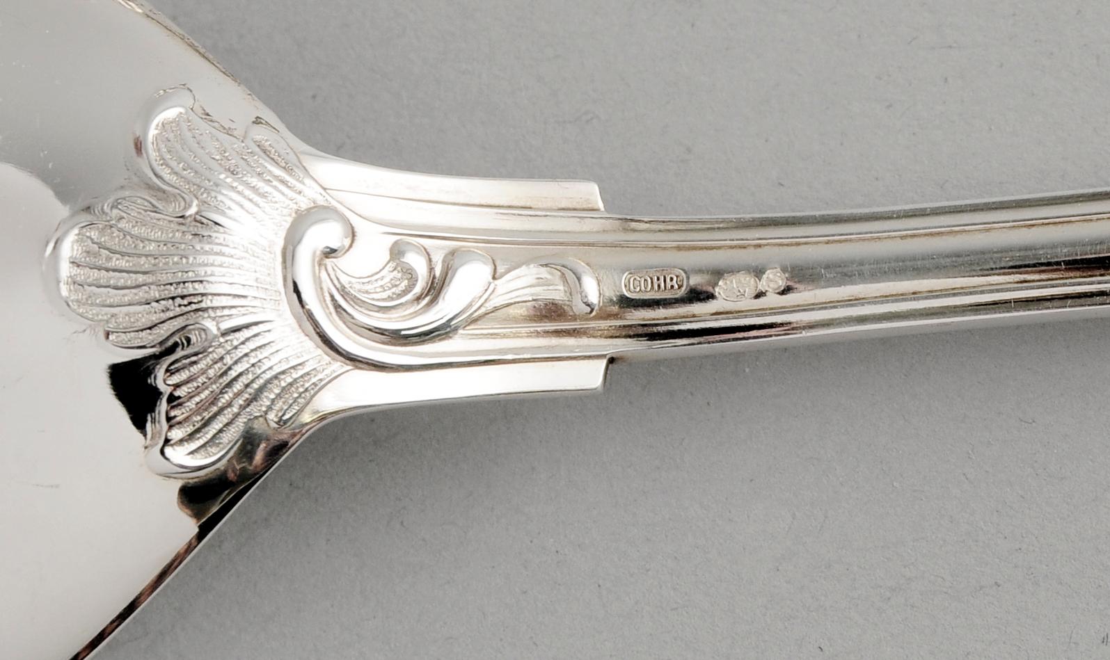 BESTICK, 51 delar, silver, Cohr, Danmark, tidigt 1900-tal. Vikt 1850 g.