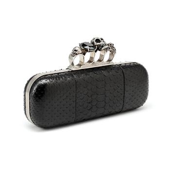 631. ALEXANDER MCQUEEN, a black python "Knucklebox Clutch".