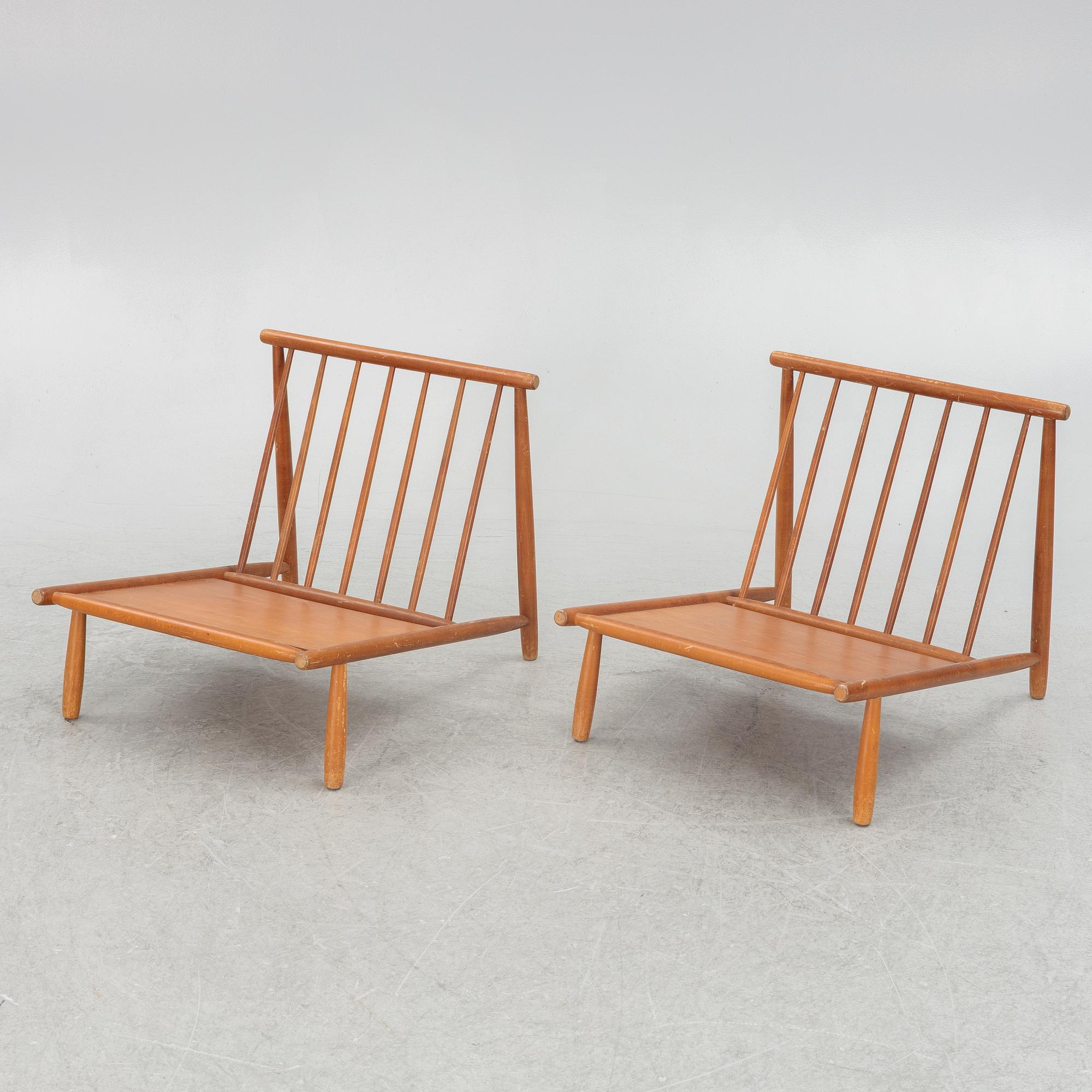 Alf Svensson, fåtöljer, ett par, "Domus", Dux, 1950/60 tal.