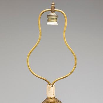 A LATE EMPIRE BRONZE TABLE LAMP, mid 19th century.
