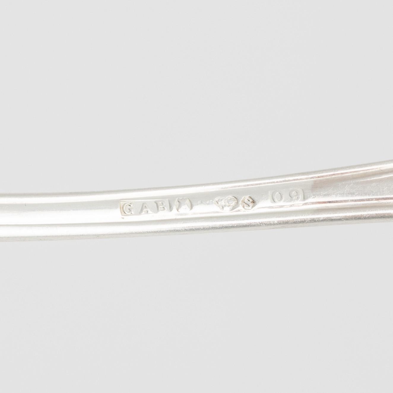 Bestickservis, 34 delar, silver, CG Hallberg och GAB, bl.a. Stockholm 1964.