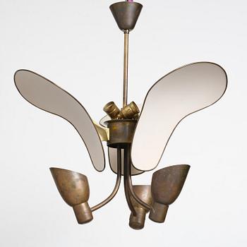 Carl-Axel Acking, taklampa, modell "980", Bröderna Malmströms Metallvarufabrik, Malmö, 1940-tal.
