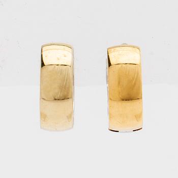 Earrings Hoops a pair of 18K white and red gold.