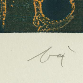 ENRICO BAJ, lithograph in colours, signed 15/50.