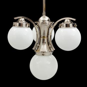 An 1930s Art Deco ceiling light. Total height ca 70 cm.