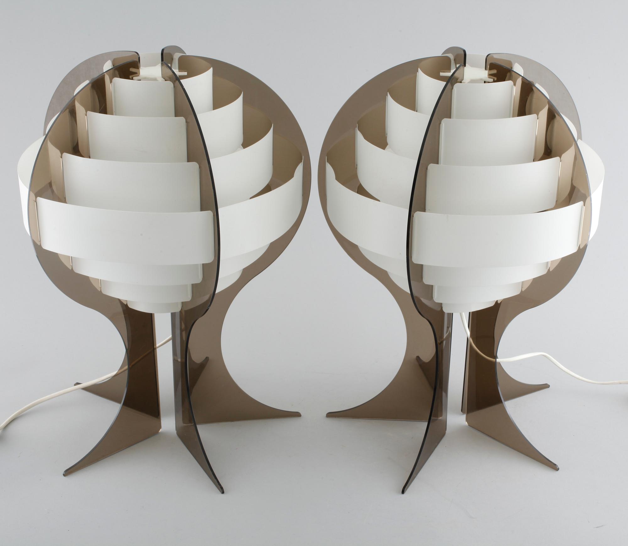 A pair of table lamps by Flemming Brylle and Preben Jacobsen, second half of the 20th century.