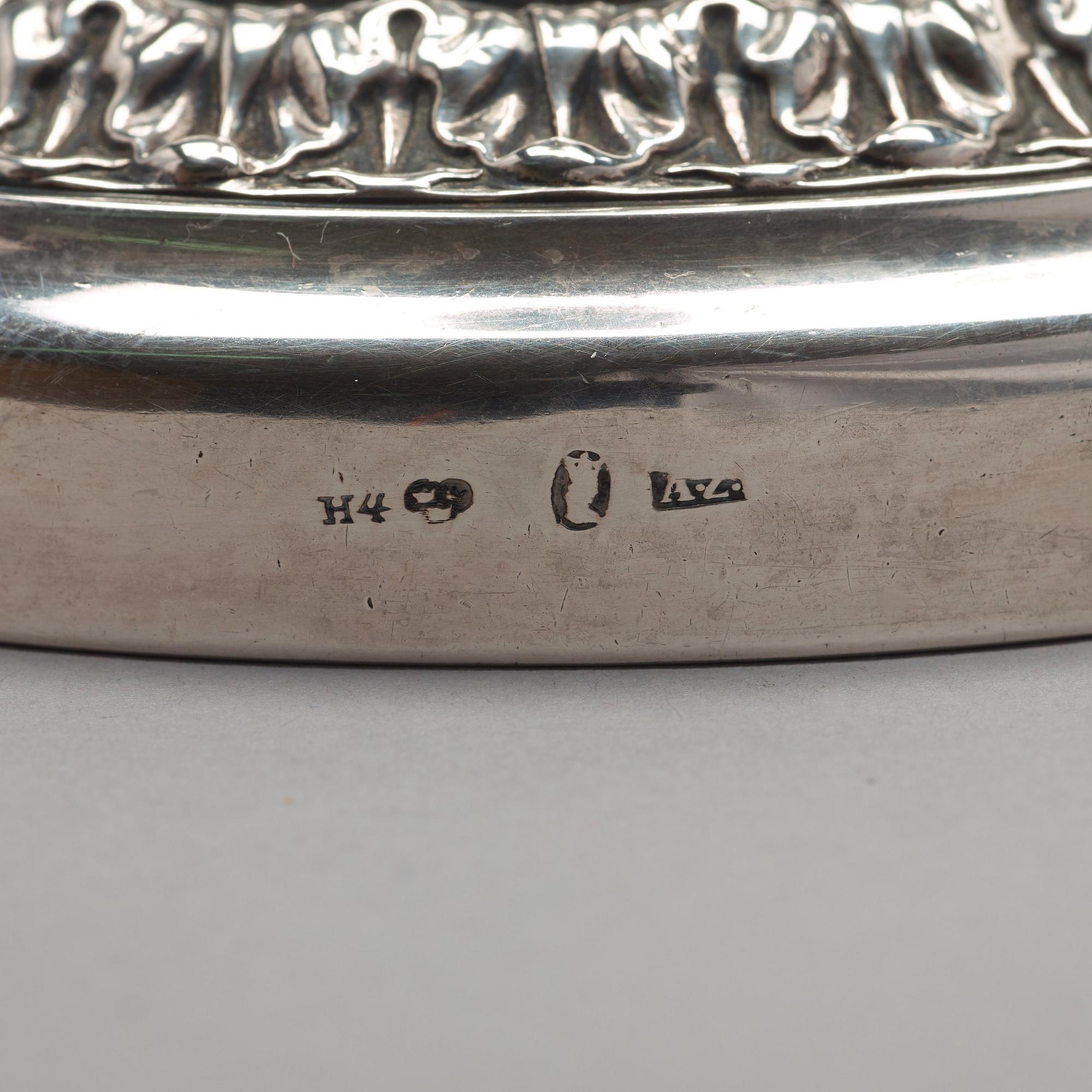Adolf Zethelius, ljusstakar, ett par, silver, Stockholm 1838. Empire.