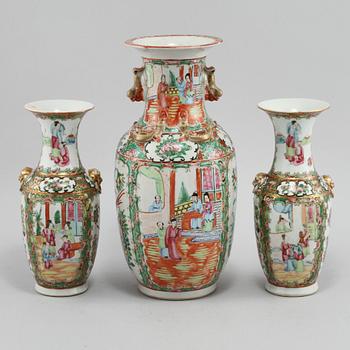 URNOR, 3 st, porslin, Kina, Kanton, 1800-tal.