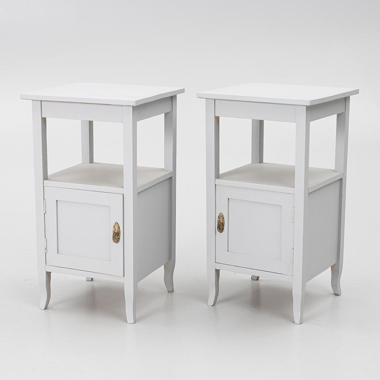 A pair of bedside tables, 20th century.
