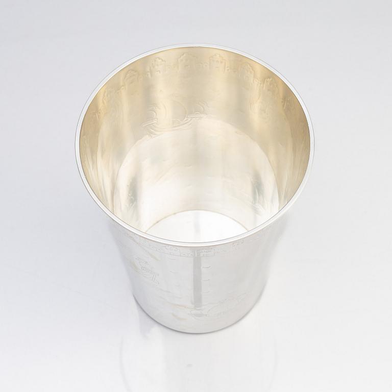 A silver vase, W.A. Bolin, Stockholm 1955.