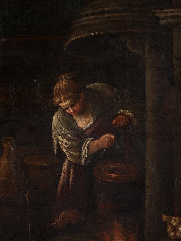 Girolamo da Ponte (Bassano) Tillskriven, Kvinna vid spisen.