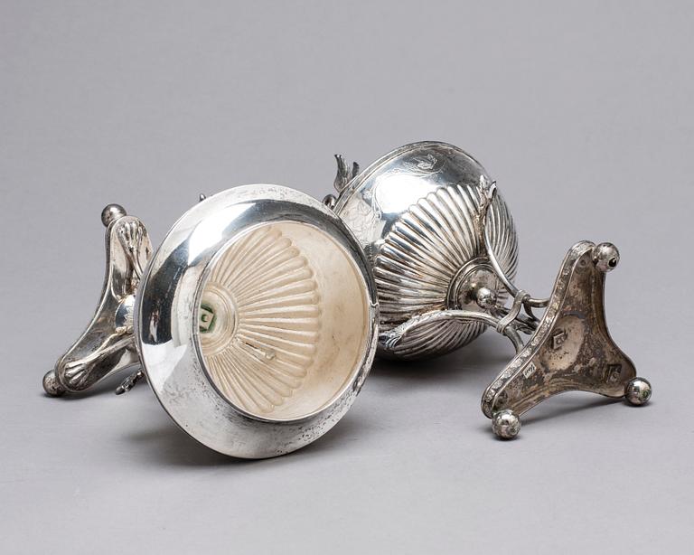 A pair of Swedish 19th century silver sugar-bowls, mark of Carl Magnus Ryberg, Soderkoping 1826.