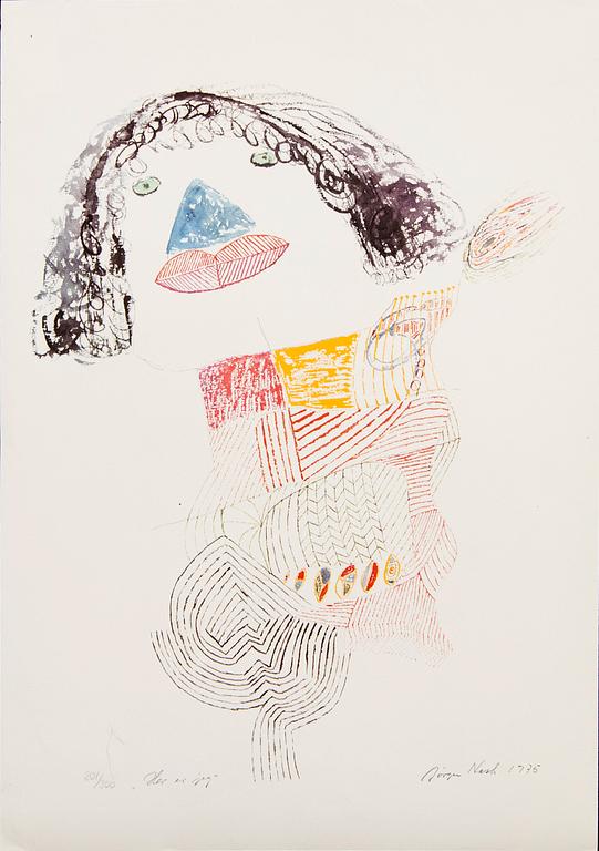 Jörgen Nash, lithograph in colousr signed dated and numbered 1975 201/300.