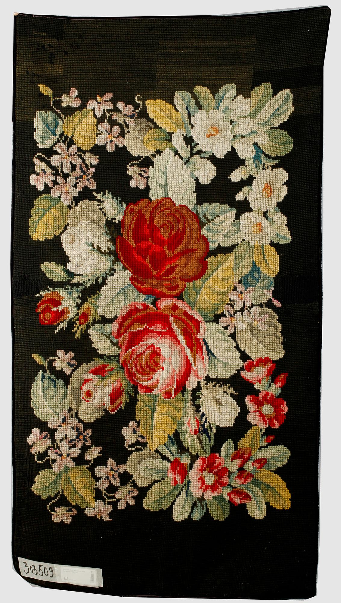 DUK/DYNA, broderad med korsstygn, 1800-tal.