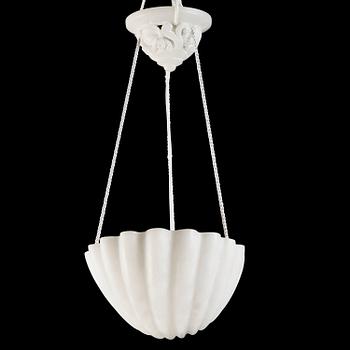 A Carl Milles Swedish Grace alabaster hanging lamp, 1920's.