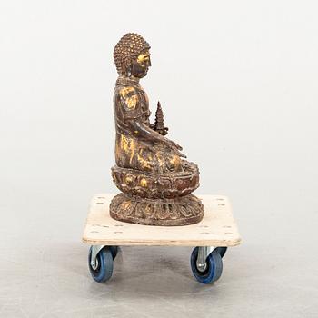 A Ming style gilded bronze Buddha.