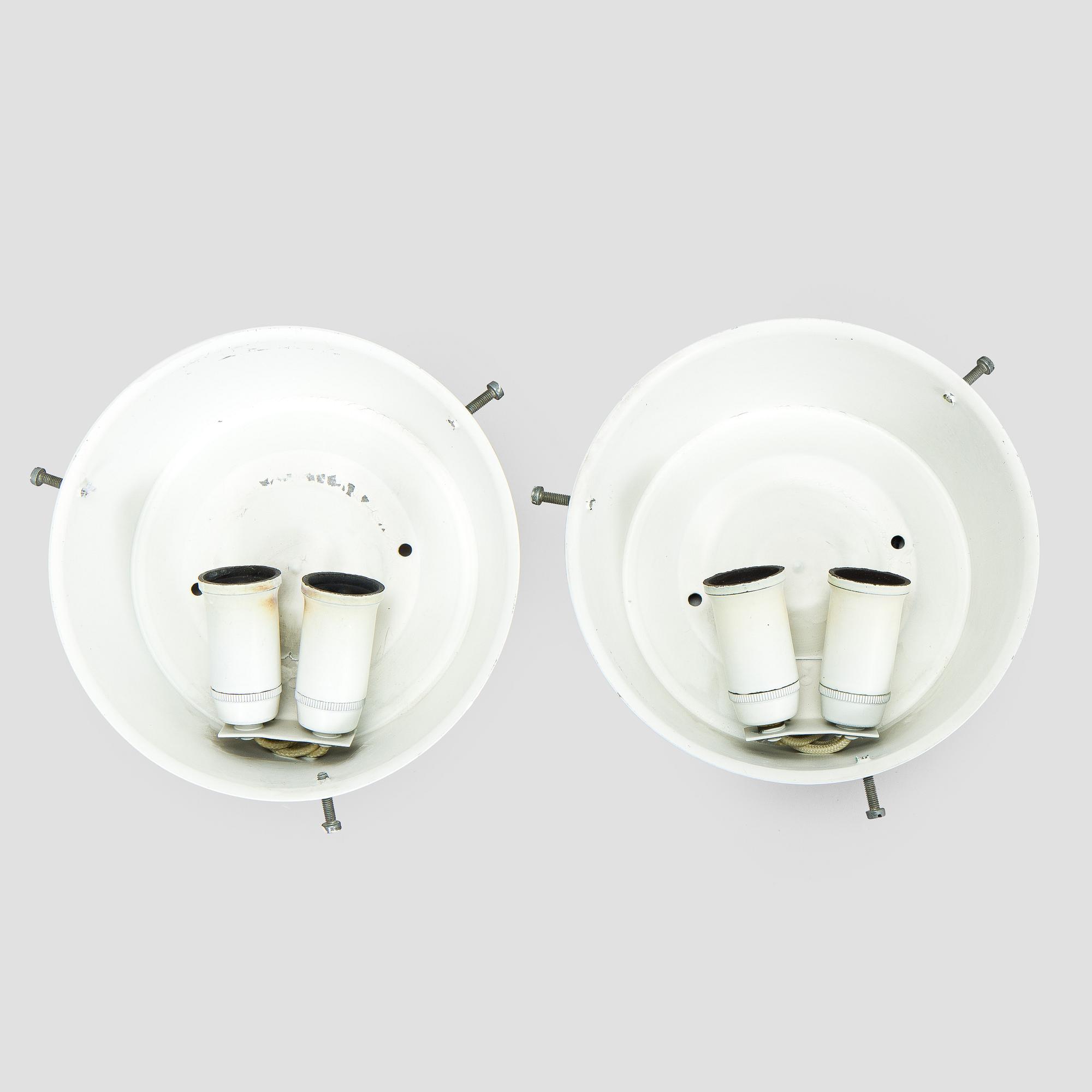 Arne Jacobsen, a pair of 1960's 'AJ-Eklipta' ceiling/wall lamps, for Louis Poulsen/licensed manufacturer Orno, Stockmann.