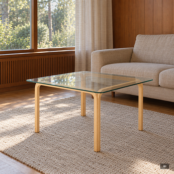 Alvar Aalto, a coffee table, model Y805, Artek, second half of the 20th Century.