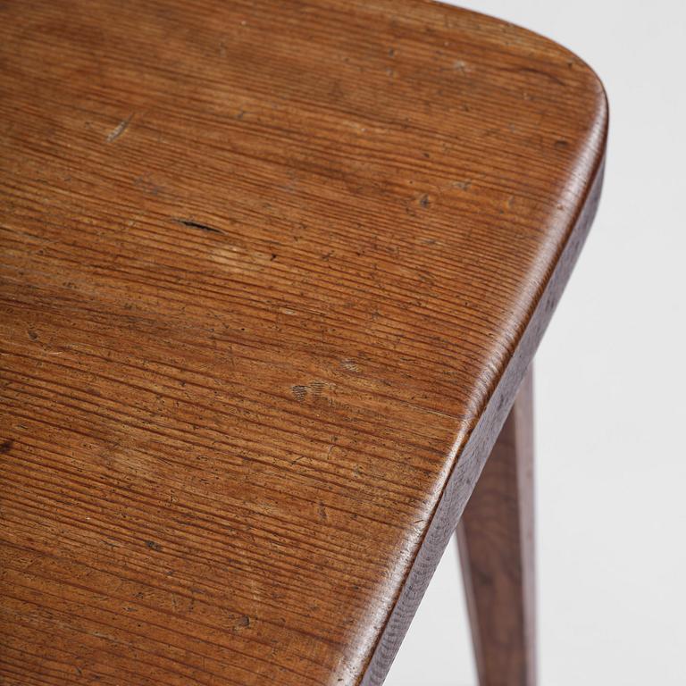 Axel Einar Hjorth, a set of four stained pine "Utö" chairs, Nordiska Kompaniet, Sweden, 1930s.