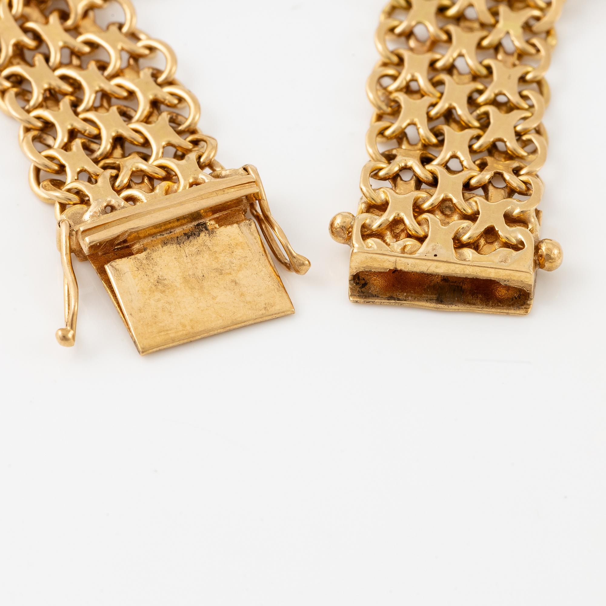 Three links, bracelet, 18K rose gold, x-link.