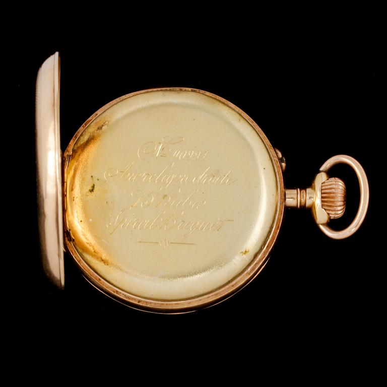 FICKUR, 2 st, 14k guld, 1900-talets första hälft. Total vikt 128 g.