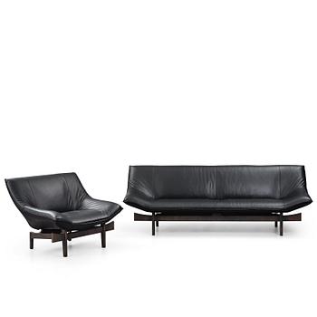 16. Takashi Okamura & Erik Marquardsen, a "model 84" sofa and easy chair, Nelo / Roche Bobois, post 1984.