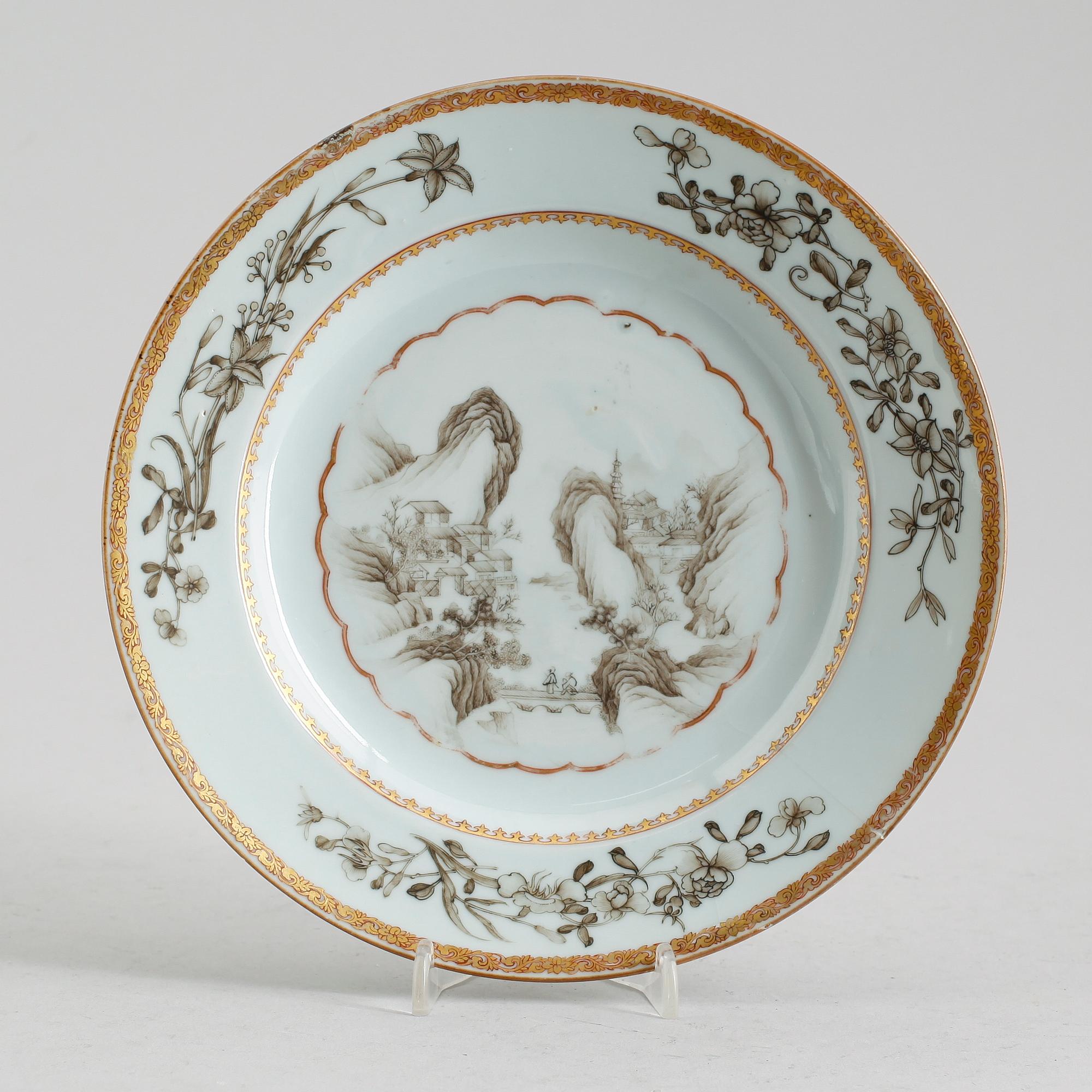 TALLRIK, porslin, Kina, Qianlong 1736-1795.