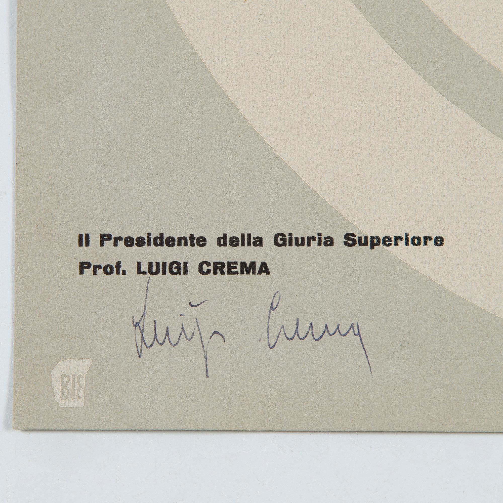 Diplom, Milano triennale 1960.