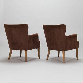 Gunnel Nyman, a pair of late 1930's armchairs for Oy Boman Ab.