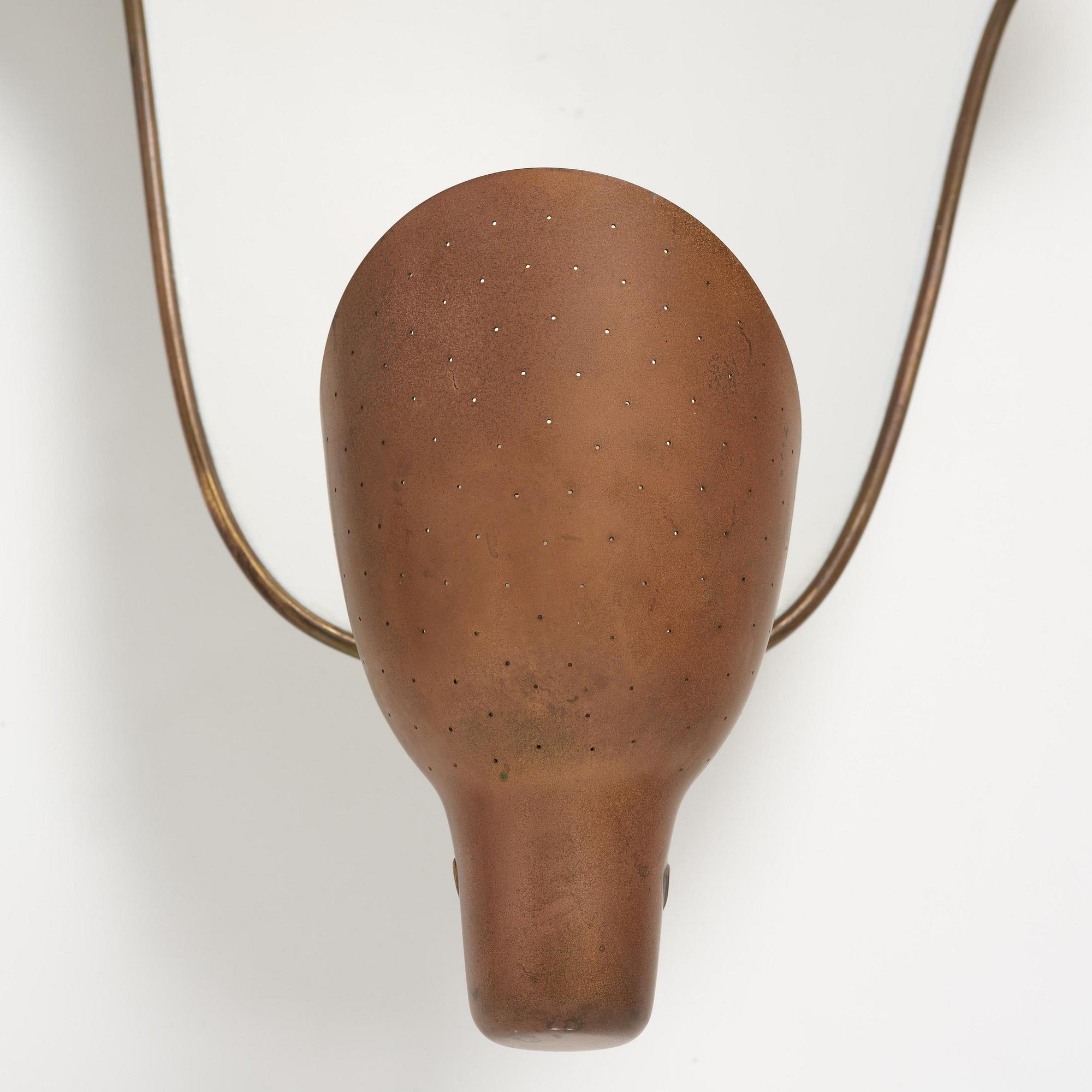 Carl-Axel Acking, a pair of wall lamps model number "5017", Bröderna Malmströms Metallvarufabrik, Malmö, 1940s.