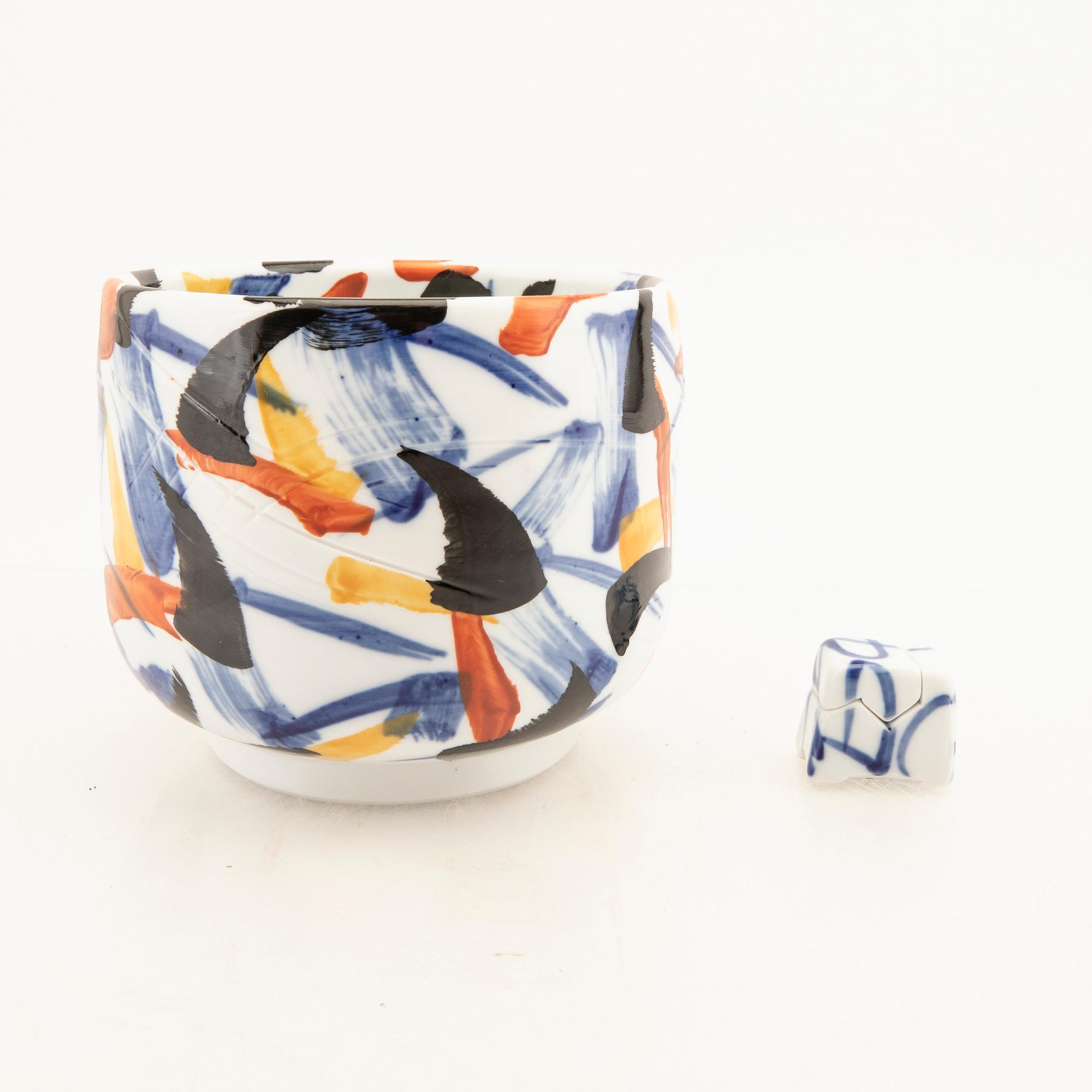 Royal Copenhagen, a signed porcealin bowl and miniature.