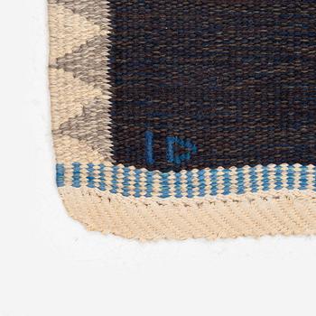 Ingrid Dessau, a carpet, 'Blå rutor', flat weave, c 273 x 174,5 cm, signerad ID and an unclear makers signature.