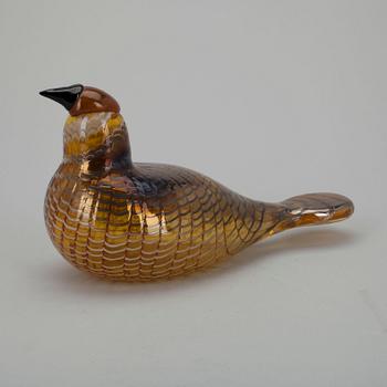 FÅGEL, glas, signerad O. Toikka, Nuutajärvi.