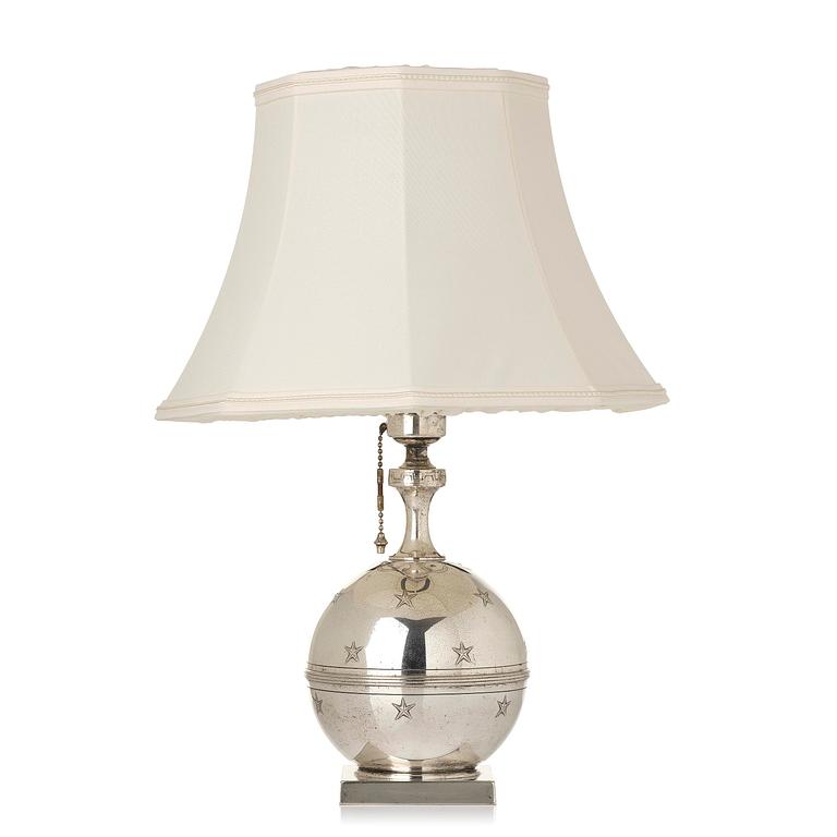 Jacob Ängman, a rare table lamp, Guldsmedsaktiebolaget, Stockholm, ca 1930.