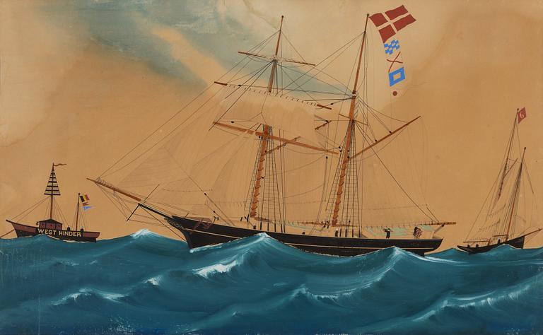 Astridus De Clerck, Toppsegelskonaren "L Kaas" af Thurö (Capt J. L. Larsen).