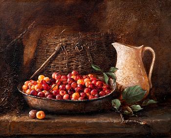 283. Fritz Jakobsson, A STILL LIFE WITH PLUMS.