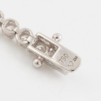 Tennis bracelet 18K white gold with brilliant-cut diamonds.